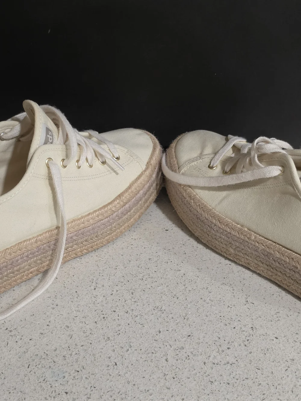 Women's Cream Canvas Platform Sneakers